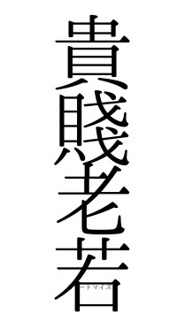 貴賤老若（フォント0）