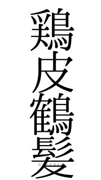 鶏皮鶴髪（フォント0）
