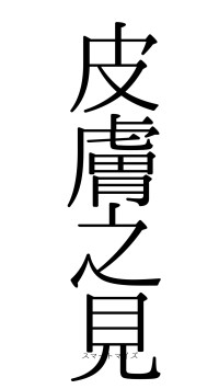 皮膚之見（フォント0）