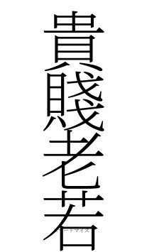 貴賤老若（フォント2）