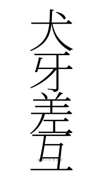 犬牙差互（フォント2）