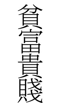 貧富貴賤（フォント2）