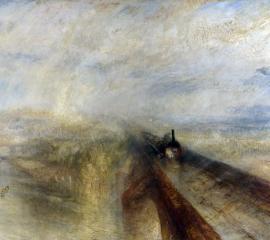 ジョゼフ・マロード・ウィリアム・ターナー：雨、蒸気、スピード－グレート・ウェスタン鉄道-無料壁紙