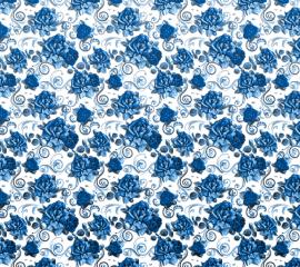 エンボス｜青色の薔薇柄-無料壁紙