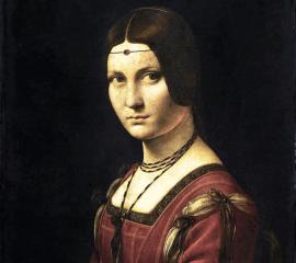 レオナルド・ダ・ヴィンチ：ミラノの貴婦人の肖像-無料壁紙