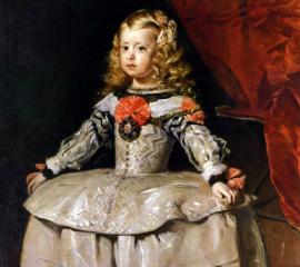 ディエゴ・ベラスケス：白い服の王女マルガリータ・テレーサ（マルガリータ王女：5歳）-無料壁紙