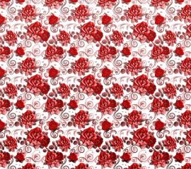 エンボス｜赤色の薔薇柄