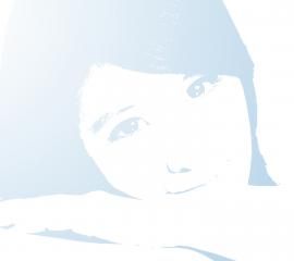 女性-青色グラデーション