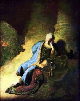 レンブラント・ファン・レイン：悲嘆にくれる預言者エレミア