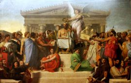 ドミニク・アングル：ホメロスの神格化-無料壁紙