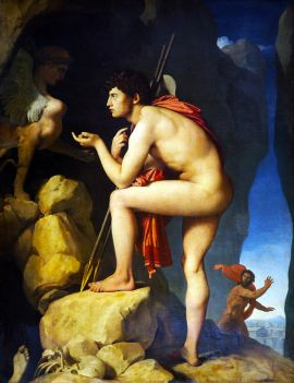 ドミニク・アングル：スフィンクスの謎を解くオイディプス-無料壁紙