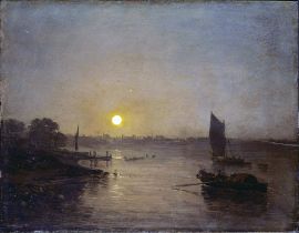「Moonlight, a Study at Millbank」ジョゼフ・マロード・ウィリアム・ターナー-無料壁紙