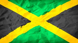 紙に書かれたジャマイカの国旗