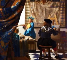 フェルメール：絵画芸術（1666年 - 1667年）-無料壁紙