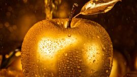 金色のリンゴ-無料壁紙