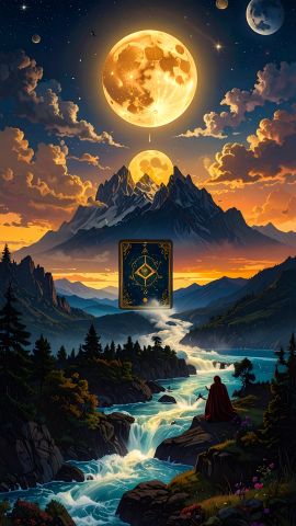 神秘的に配置されたタロットカードの象徴的な絵柄05