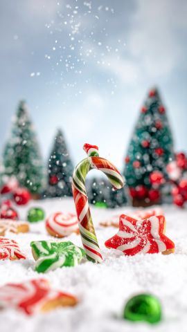 お菓子が雪のように舞う03