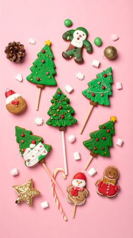 甘くて可愛いクリスマススイーツが並ぶポップなデザイン