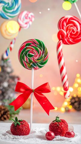 甘くて可愛いクリスマススイーツが並ぶポップなデザイン03