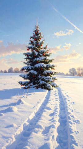 雪原のクリスマスツリー02