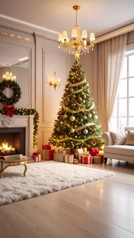 部屋の中のクリスマスツリー01