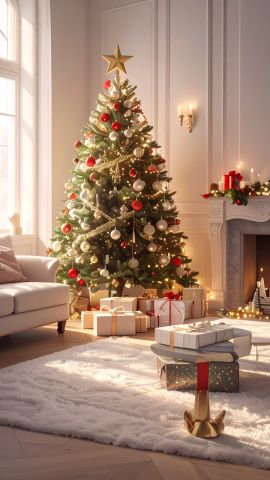 部屋の中のクリスマスツリー02