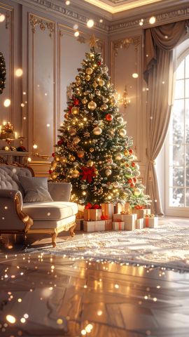 部屋の中のクリスマスツリー04