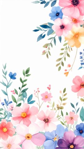 水彩パステルフラワー