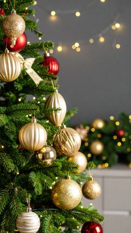 冬のリボンとイルミネーション