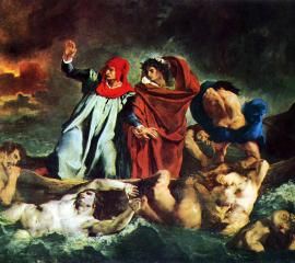 ウジェーヌ・ドラクロワ：ダンテの小舟-無料壁紙