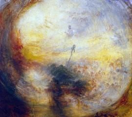 ジョゼフ・マロード・ウィリアム・ターナー：光と色彩(ゲーテの理論)-大洪水の翌朝-創世記を書くモーセ