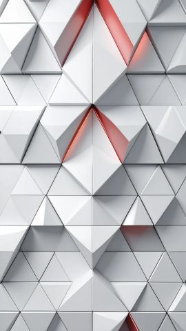 白と赤が織りなすポリゴンの光