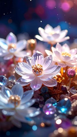 宝石の中で咲く水晶の花