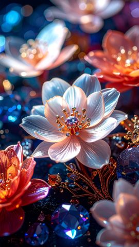 煌めきの中に咲く水晶の花