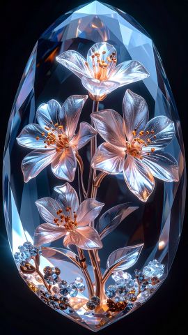 水晶の中で咲くダイヤモンドの花