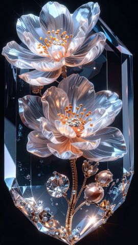 透明世界に咲くダイヤモンドフラワー