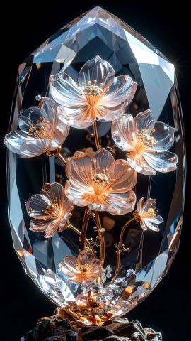 光を纏うダイヤモンドの花