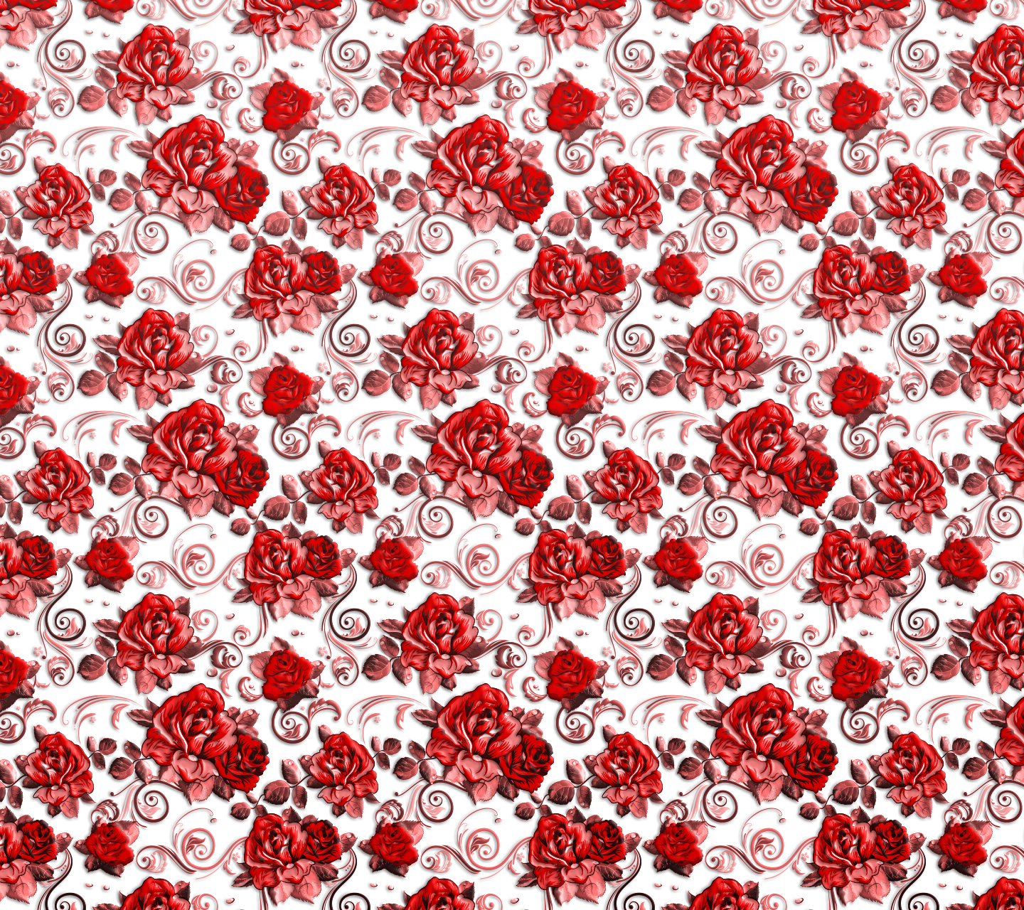 エンボス｜赤色の薔薇柄-無料壁紙
