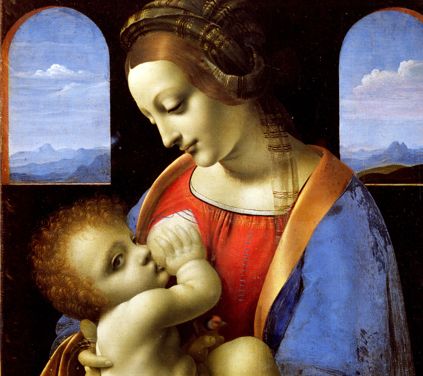 リッタの聖母 レオナルド・ダ・ヴィンチ Leonardo Da Vinci 手描き油絵