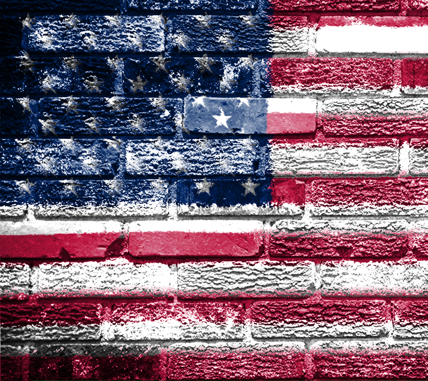レンガに描かれたアメリカ国旗 Pc スマートフォンの壁紙 スマート