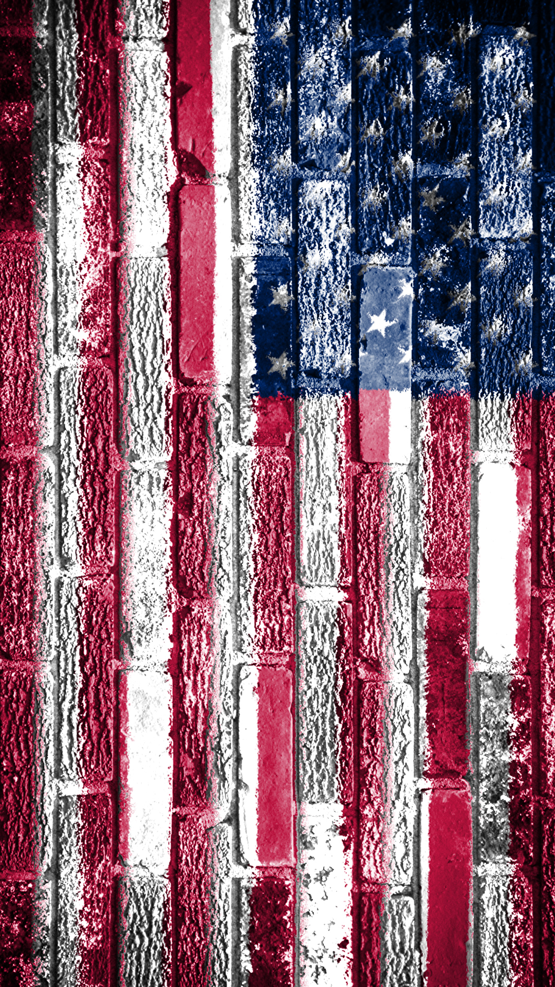 レンガに描かれたアメリカ国旗 Pc スマートフォンの壁紙 スマートマイズ